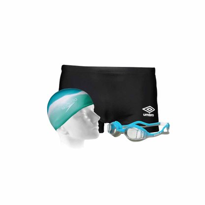 Kit Natação Sunga, Touca e Óculos
