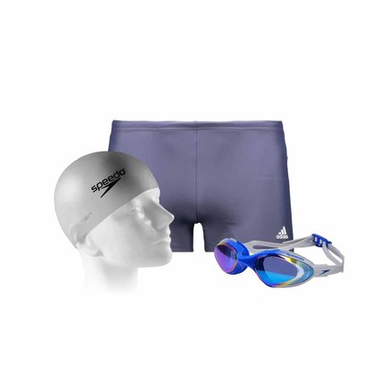 Kit Natação Sunga, Touca e Óculos
