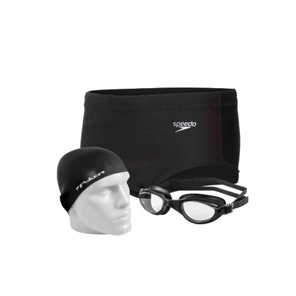 Kit Natação Sunga, Touca e Óculos