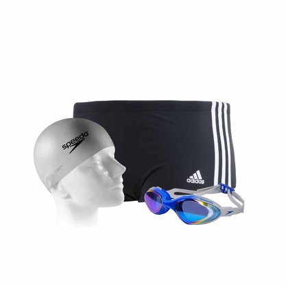 Kit Natação Sunga, Touca, Óculos