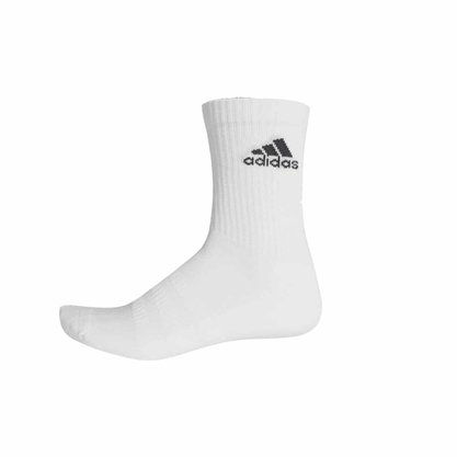 Meia Adidas Cano Médio Cushion Crew 3 Pares Unissex DZ9356