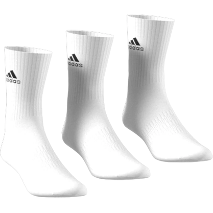 Meia Adidas Cano Médio Cushion Crew 3 Pares Unissex DZ9356
