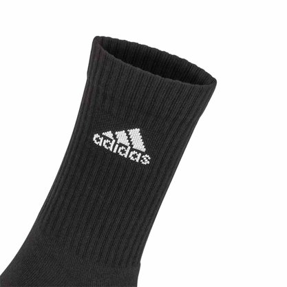 Meia Adidas Cano Médio Cushion Crew 3 Pares Unissex DZ9357