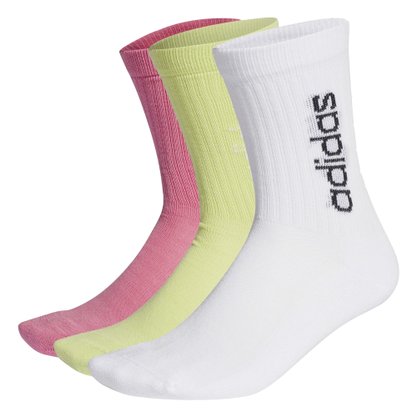 Meias Adidas Logo Linear 3 Pares Unissex H35677
