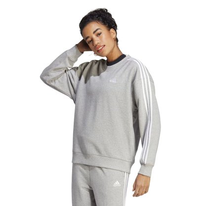 Moletom Adidas Essentials 3 Listras Feminino IC9905