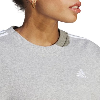 Moletom Adidas Essentials 3 Listras Feminino IC9905