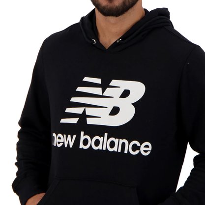 Moletom New Balance Essentials Stacked Masculino BMT03558BK
