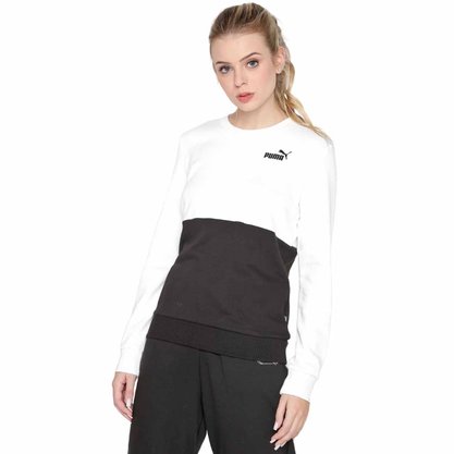 Moletom Puma Essentials Colourblock Crew TR Fem 587908-02