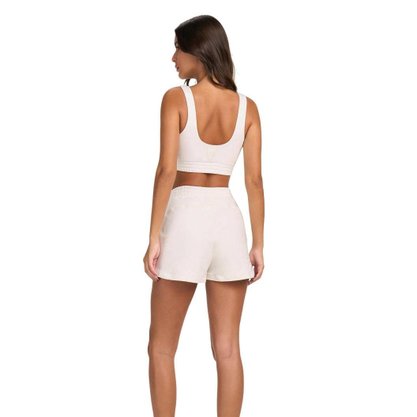 Shorts Alto Giro Moletom Bolso Feminino 2511012-C0062