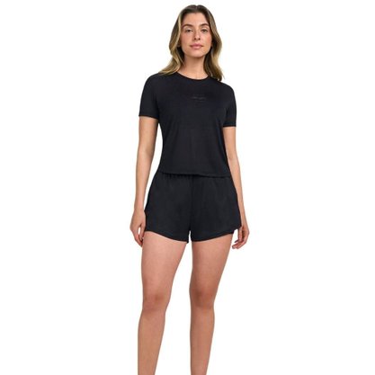 Shorts Alto Giro Piquet Sobreposto Feminino 2511101-C0049