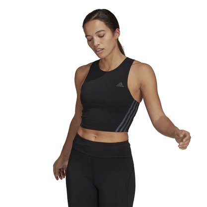 Top Adidas Cropped Run Icons 3 Stripes Feminino HB6502