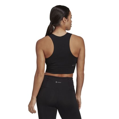 Top Adidas Cropped Run Icons 3 Stripes Feminino HB6502