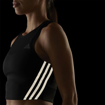 Top Adidas Cropped Run Icons 3 Stripes Feminino HB6502