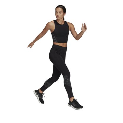 Top Adidas Cropped Run Icons 3 Stripes Feminino HB6502