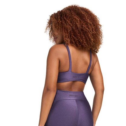 Top Alto Giro Decote V Rib Shine Feminino 2511523-C5655