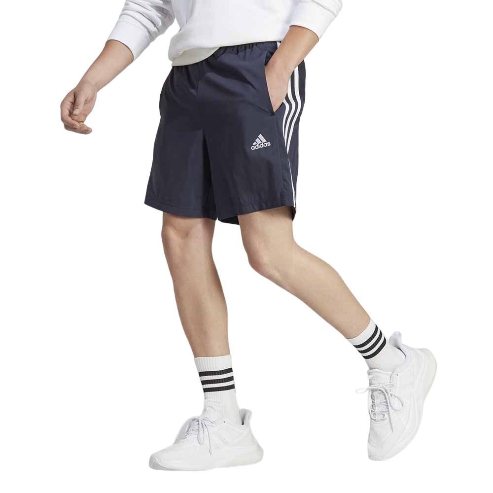 Short Adidas Essentials 3 Listras Masculino - Preto+Branco