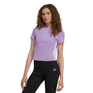 Camiseta Adidas M/C Baby Look Ess 3 Listras Slim Fem JY3152