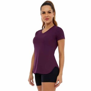 Camiseta Alto Giro M/C Skin Fit Alongada V Fem 2311718-C5543