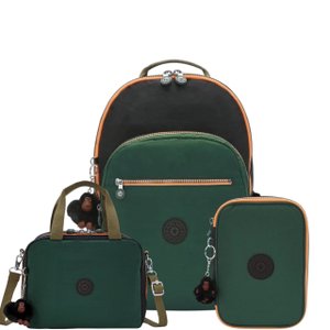 Kit Kipling Mochila, Estojo e Lancheira Unissex