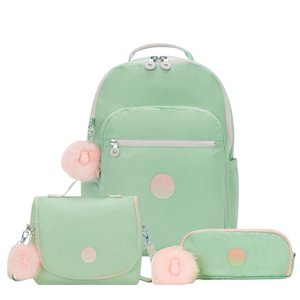 Kit Kipling Mochila, Estojo e Lancheira Unissex