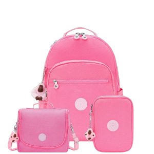 Kit Kipling Mochila, Lancheira e Estojo Glitter Unissex