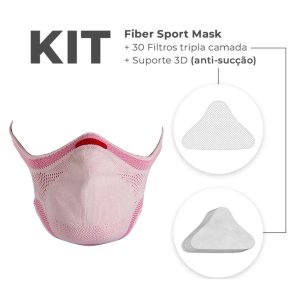 Kit Máscara Proteção Fiber Knit Sport Unissex Z754K-0278