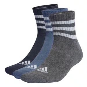 Kit Meia Adidas Cano Médio 3 Listras 3 Pares Unissex IP2637
