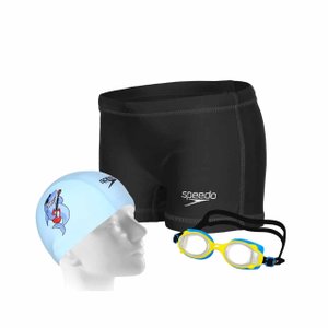 Kit Natação Infantil Sunga, Touca e Óculos