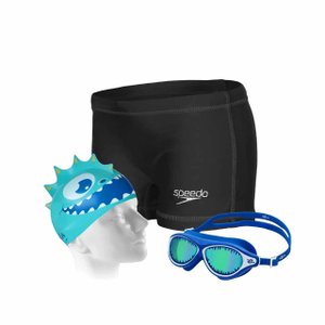 Kit Natação Infantil Sunga, Touca e Óculos