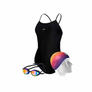 Kit Natação Maiô, Óculos e Touca