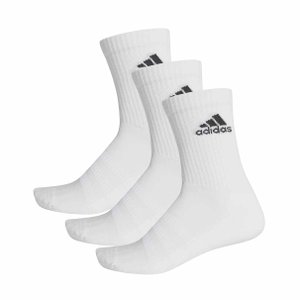 Meia Adidas Cano Médio Cushion Crew 3 Pares Unissex DZ9356