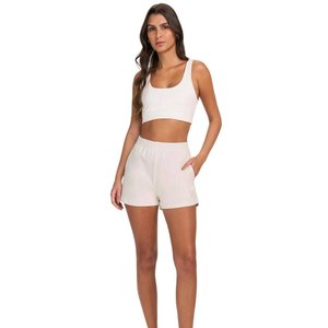 Shorts Alto Giro Moletom Bolso Feminino 2511012-C0062