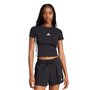 Camiseta Adidas M/C Cropped 3 Stripes Feminina JC8325