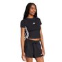 Camiseta Adidas M/C Cropped 3 Stripes Feminina JC8325