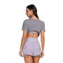 Camiseta Alto Giro M/C Cropped Elástico Fem 2511720-C6002